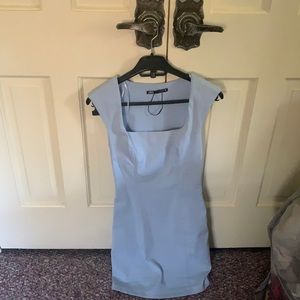 Adorable baby blue square neck mini dress Zara